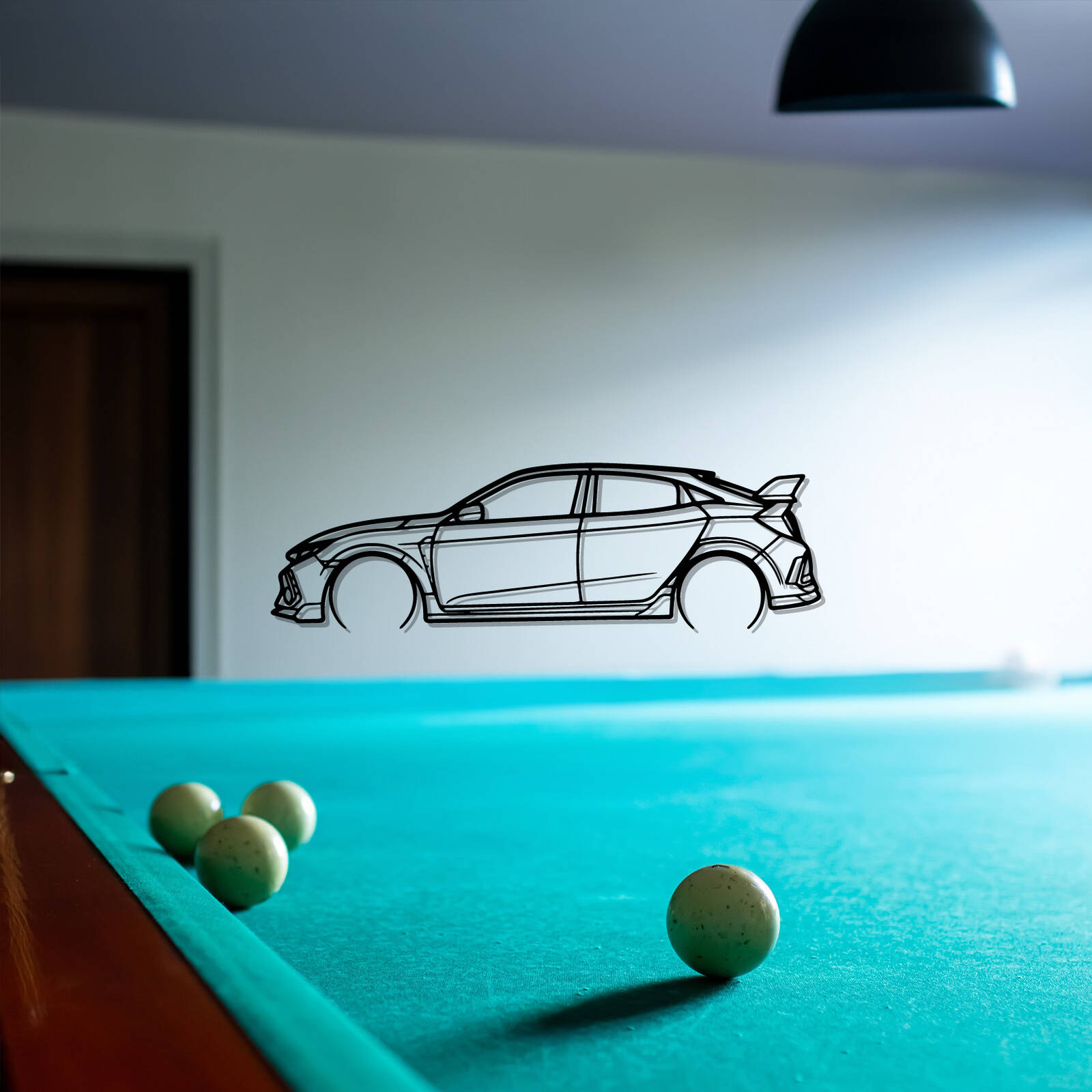 Type R Silohette Honda 2I Civic Type R Silhouette Metal Wall Art
