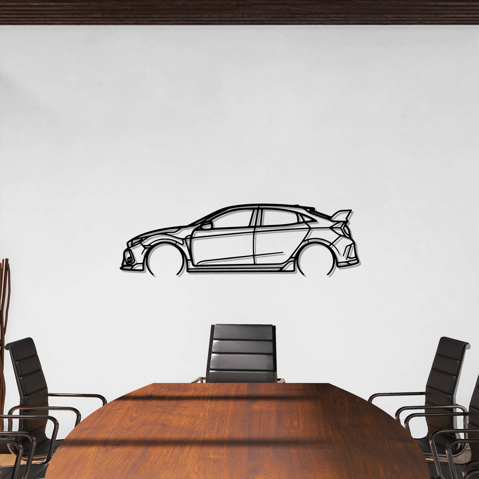 Type R Silohette Honda Civic Type R Fk8 Silhouette Metal Wall Art
