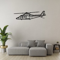 A109S Helicopter Silhouette Wall Art Silhouette Metal Wall Art