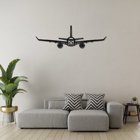 Airbus A220-300 Ð Modern Regional Jet Silhouette Metal Wall Art