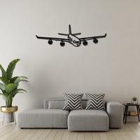 Airbus A340-600 Ð Ultra Long-Range Widebody Jet Silhouette Metal Wall Art