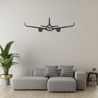 Airbus A350 Ð Advanced Long-Range Widebody Jet Silhouette Metal Wall Art
