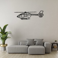 Airbus H145 Ð Modern Medium Utility Helicopter Silhouette Metal Wall Art
