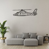 Airbus Helicopter Dauphin AS365N3+ Ð High-Performance Medium Helicopter Silhouette Metal Wall Art