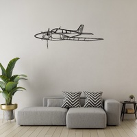 Baron 55 Ð Twin-Engine Light Aircraft Silhouette Metal Wall Art