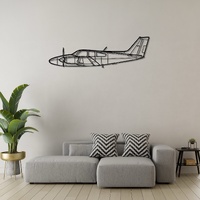 Beechcraft 95-B55 Baron Ð Twin-Engine Light Aircraft Silhouette Metal Wall Art
