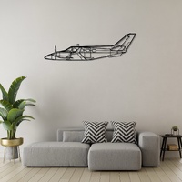 Beechcraft B60 Duke Ð Twin-Engine Light Aircraft Silhouette Metal Wall Art