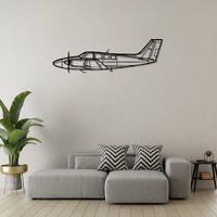 Beechcraft Baron G58 Ð Modern Twin-Engine Light Aircraft Silhouette Metal Wall Art