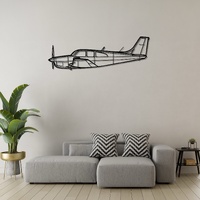 Beechcraft C33 Debonair Ð Classic Single-Engine Light Aircraft Silhouette Metal Wall Art