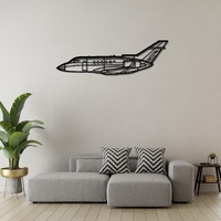 Beechcraft Hawker 800XP Ð Mid-Size Business Jet Silhouette Metal Wall Art