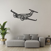 Beechcraft King Air 300 Ð Twin-Turboprop Business Aircraft Silhouette Metal Wall Art