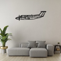 Beechcraft King Air 350 Ð Twin-Turboprop Executive Aircraft Silhouette Metal Wall Art