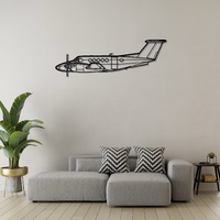 Beechcraft King Air B200 Ð Twin-Turboprop Versatile Aircraft Silhouette Metal Wall Art