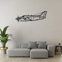 Beechcraft King Air C90A Ð Twin-Turboprop Light Executive Aircraft Silhouette Metal Wall Art