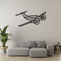 Beechcraft King Air F90 Ð Twin-Turboprop Executive Aircraft Silhouette Metal Wall Art