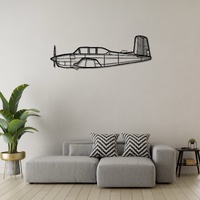 Beechcraft T-34A Mentor Ð Military Trainer Aircraft Silhouette Metal Wall Art