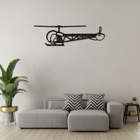 Bell 47 Ð Classic Single-Engine Helicopter Silhouette Metal Wall Art