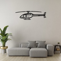 Bell 505 Jet Ranger X Ð Modern Light Helicopter Silhouette Metal Wall Art