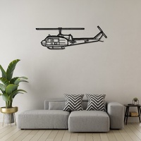 Bell UH-1 Med Huey Ð Medical Evacuation Helicopter Silhouette Metal Wall Art