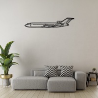 Boeing 727 Ð Tri-Jet Narrow-Body Airliner Silhouette Metal Wall Art