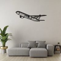 Boeing 777-9 Ð Next-Generation Long-Haul Airliner Silhouette Metal Wall Art