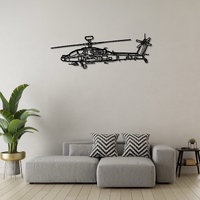Boeing AH-64E Apache Ð Advanced Attack Helicopter Silhouette Metal Wall Art