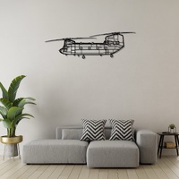 Boeing Chinook CH-47 Heavy-Lift Helicopter Silhouette Metal Wall Art
