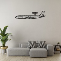 Boeing E-3G Sentry Ð Airborne Warning and Control System (AWACS) Silhouette Metal Wall Art