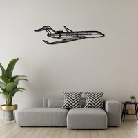 Bombardier Global 7500 Ð Ultra-Long-Range Business Jet (Second Entry) Silhouette Metal Wall Art