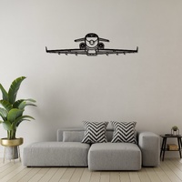 Bombardier Challenger 300 Ð Super Mid-Size Business Jet Silhouette Metal Wall Art