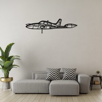 Cessna 310R Ð Twin-Engine Light Aircraft (Angle View) Silhouette Metal Wall Art