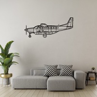 Cessna C208B Grand Caravan Ð Utility Transport Aircraft Silhouette Metal Wall Art