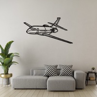 Dassault Falcon 2000 Ð Mid-Size Business Jet Silhouette Metal Wall Art