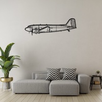 Douglas DC-3C Ð Classic Transport Aircraft Silhouette Metal Wall Art
