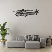 Eurocopter AS332 Super Puma Ð Heavy-Lift Utility Helicopter Silhouette Metal Wall Art