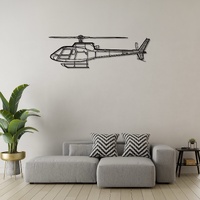 Eurocopter AStar BA Ð Light Utility Helicopter Silhouette Metal Wall Art