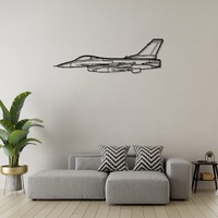 F-16 Falcon Ð Multirole Fighter Aircraft Silhouette Metal Wall Art