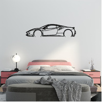 Ferrari 2023 448 Pista Silhouette Metal Wall Art