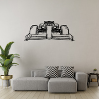 Formula Car Front View Silhouette Metal Wall Art