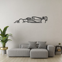 Formula Racing Car Stylish Side View Silhouette Metal Wall Art