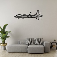 General Atomics MQ-9B Reaper Ð Unmanned Aerial Vehicle (UAV) Silhouette Metal Wall Art