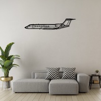 Gulfstream G550 Ð Long-Range Business Jet (Variant 1) Silhouette Metal Wall Art