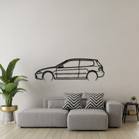 Honda 1995 Civic Silhouette Metal Wall Art