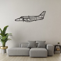Jetstream 32 Ð Twin-Engine Regional Airliner Silhouette Metal Wall Art