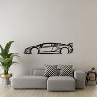Lamborghini 2022 Aventador SVJ Silhouette Metal Wall Art