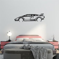 Lamborghini Countach Silhouette Metal Wall Art