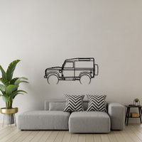 Land Rover 1990 Defender Silhouette Metal Wall Art