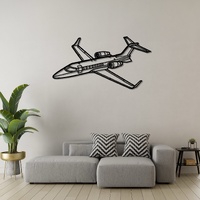 Learjet 45 Ð Mid-Size Business Jet Silhouette Metal Wall Art