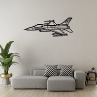 Lockheed F-16C Fighting Falcon Ð Multirole Fighter Aircraft Silhouette Metal Wall Art