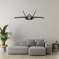 Lockheed Martin F-22 Raptor Ð Stealth Multirole Fighter (Front View) Silhouette Metal Wall Art